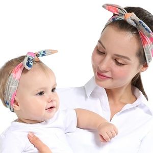 mom and baby matching head wraps